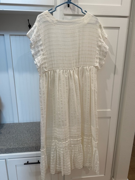 Worn once! Anthropologie V-Neck Ruffle Tiered Babydoll Midi Dress - Picture 5 of 6